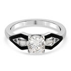 88 Facetten Moissanit Ring 925 Silber platiniert  ca. 0,96 ct image number 0