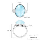 Larimar Solitär Ring 925 Silber Platin-Überzug image number 5