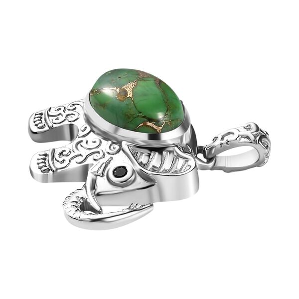 AAA grüner Mojave Türkis und schwarzer Spinell-Anhänger - 5,99 ct. image number 4