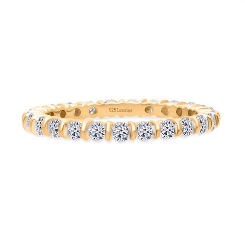 Lab Grown Diamant SI-GH Ring 925 Silber 750 Gelbgold Vermeil (Größe 18.00) ca. 1,00 ct image number 0