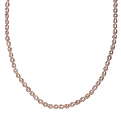 AA Rosa S&uuml;&szlig;wasser Perle Halskette ca. 45 cm 925 Silber 750 Gelbgold Vermeil