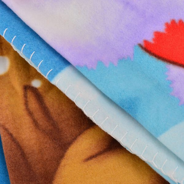 Superweiche Fleece Überwurf mit Schneemann und Weihnachtsmann Muster, Größe 130x170 cm, Mehrfarbig, Schneemann image number 6