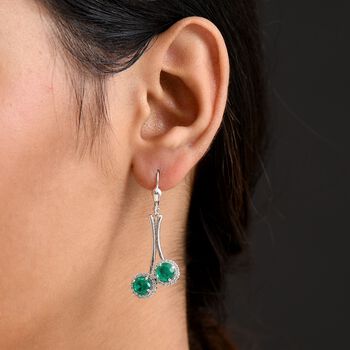 D'Joy Smaragd Triplett Quarz und Zirkon Ohrringe - 3,90 ct.