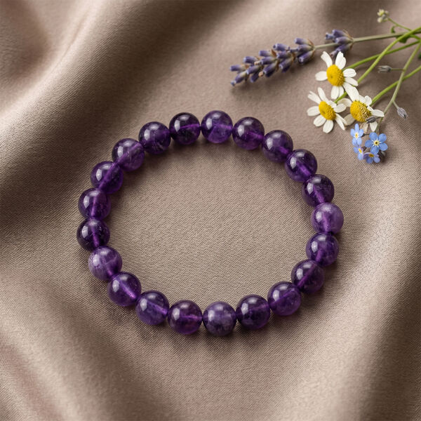 Afrikanischer Amethyst Armband Flexibles (ca.18-19 cm) ca. 110,00 ct. image number 1