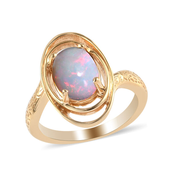 Natürlicher Äthiopischer Opal Ring 925 Silber vergoldet  ca. 1,28 ct image number 4