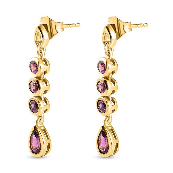 Rhodolith Granat-Ohrh&auml;nger, 925 Silber vergoldet, 2,05 ct. image number 4