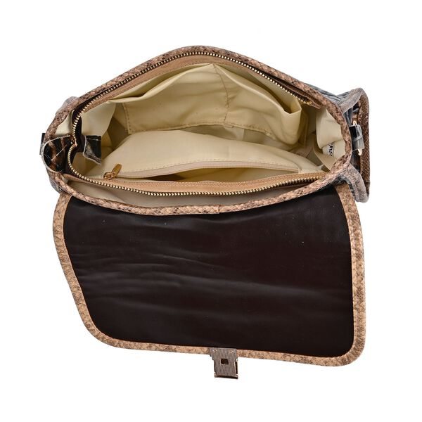 Chaos by Elsie- Crossbody Tasche aus Echtleder mit RFID Schutz und Leopardenmuster, Kaffee image number 5