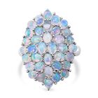 Natürlicher, äthiopischer Welo Opal Ring, 925 Silber platiniert (Größe 16.00) ca. 4.68 ct