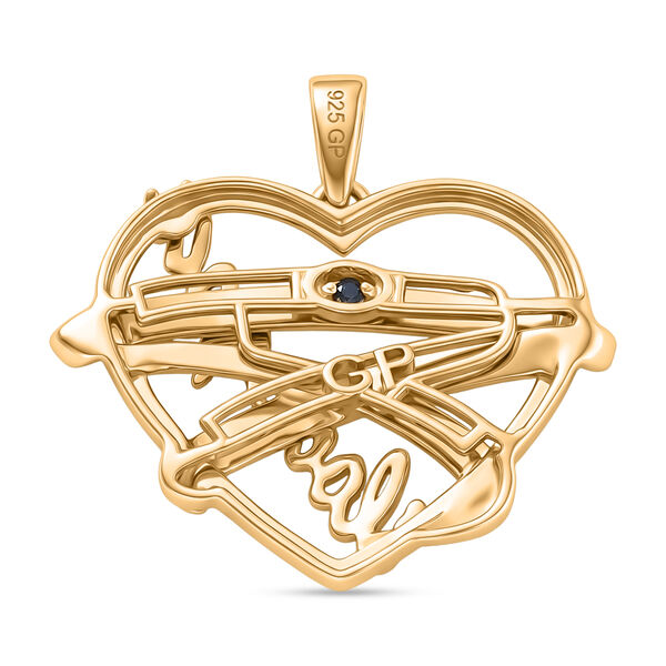 GP - Kanchanaburi Blauer Saphir Anh&auml;nger 925 Silber platiniert und vergoldet ca. 0,02 ct. image number 5