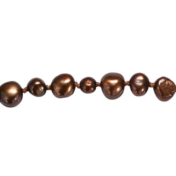 Bronze gef&auml;rbte S&uuml;&szlig;wasserperle Halskette, 86 cm image number 5