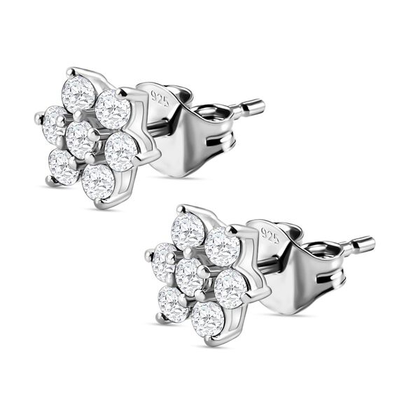 Weiße Zirkon-Ohrringe, 925 Silber ca. 0,98 ct image number 4