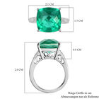 Smaragd-Triplett-Quarz und weißer Zirkon-Ring, 925 Silber platiniert  ca. 7,42 ct image number 5