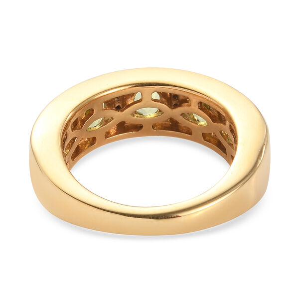 Nat&uuml;rlicher Peridot und Zirkon-Ring, 925 Silber vergoldet  ca. 2,07 ct image number 6