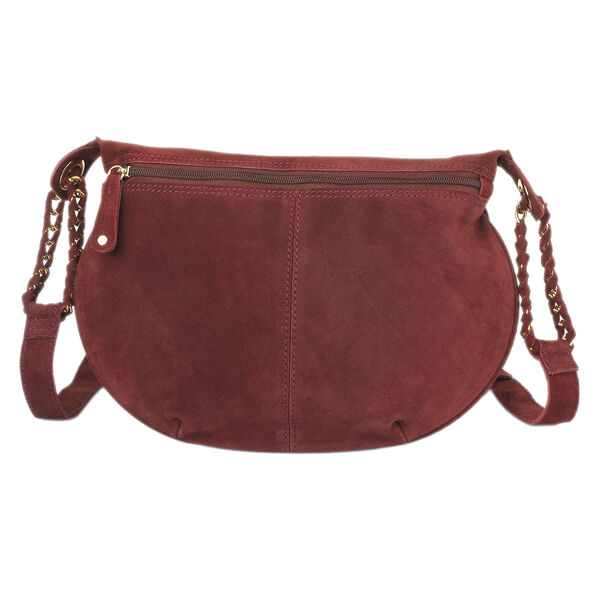 Crossbody Tasche aus 100% echtem Leder, Gr&ouml;&szlig;e 33x3,8x25,4 cm, Weinrot image number 4
