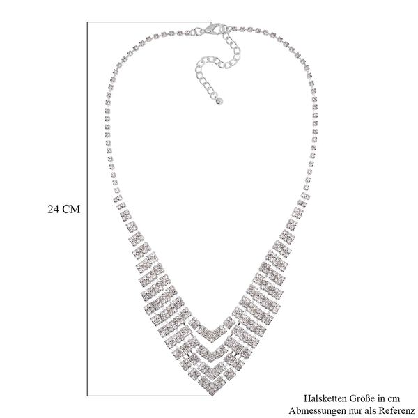 Wei&szlig;er Kristall Schmuckset Reines Messing image number 4