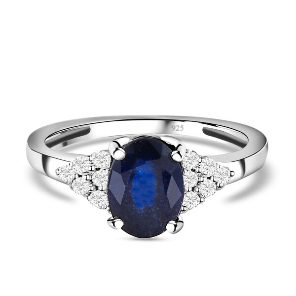 Masoala Saphir und wei&szlig;er Zirkon-Ring - 2,14 ct. image number 0