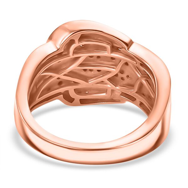 Nat&uuml;rlicher Champagner Diamant Ring 925 Silber 750 Ros&eacute;gold Vermeil (Gr&ouml;&szlig;e 18.00) ca. 0,50 ct image number 6