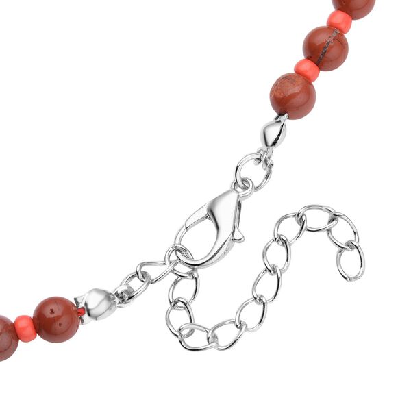 Rote Jaspis und Glas Halskette, ca. 45 cm, ca. 182,50 ct image number 5