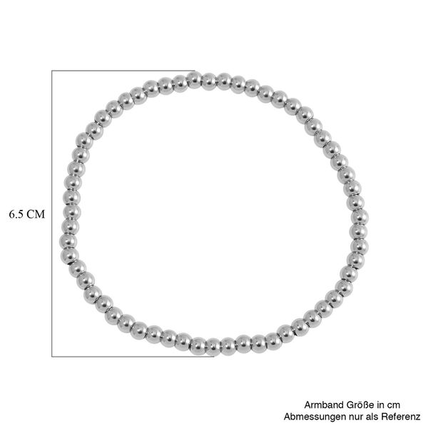5er-Set – Kugel-Perlen-Armbänder in Silberton image number 6