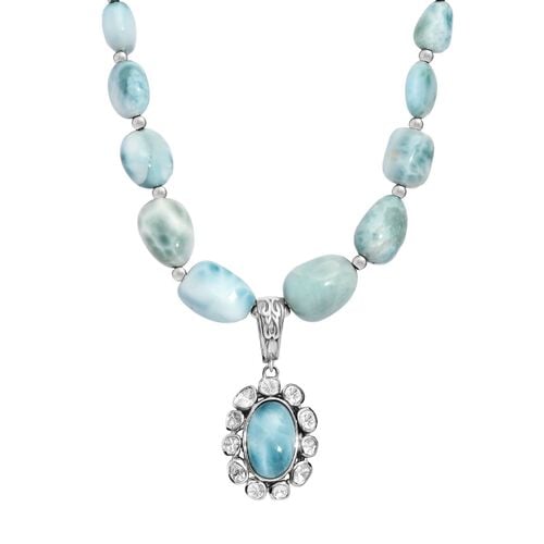 D’joy Larimar Schmuckset 925 Silber rhodiniert ca. 136,27 ct. image number 0