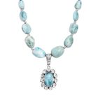 D’joy Larimar Schmuckset 925 Silber rhodiniert ca. 136,27 ct.