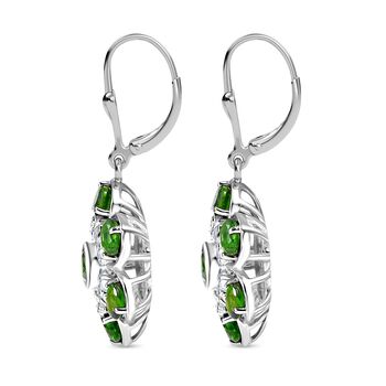 Nat&uuml;rlicher Chromdiopsid Ohrringe 925 Silber rhodiniert ca. 3.65 ct