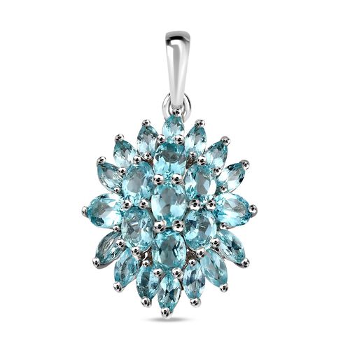 Paraiba-Apatit Anhänger, 925 Silber platiniert ca. 2.79 ct image number 0