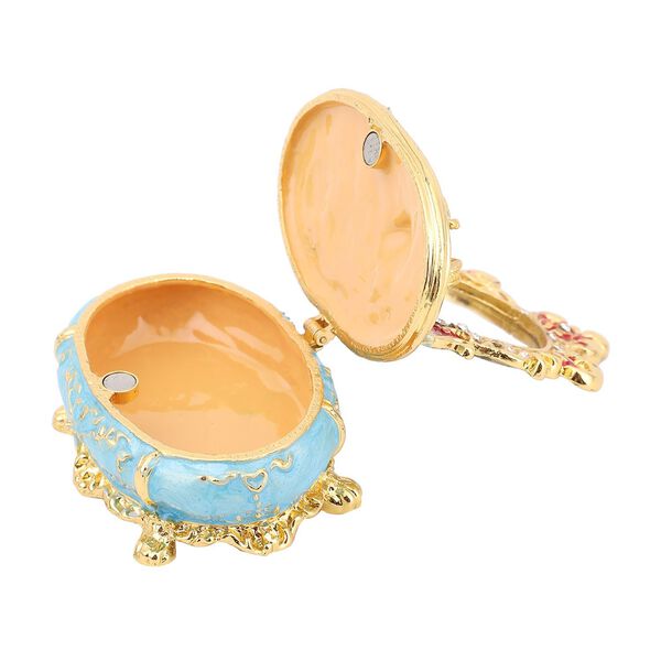 Tablettend&ouml;schen mit wei&szlig;en Kristallen, emailliert, goldfarben, Schminktisch image number 5