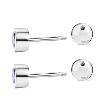 Tansanit Ohrringe, 925 Silber rhodiniert - 0,53 ct.