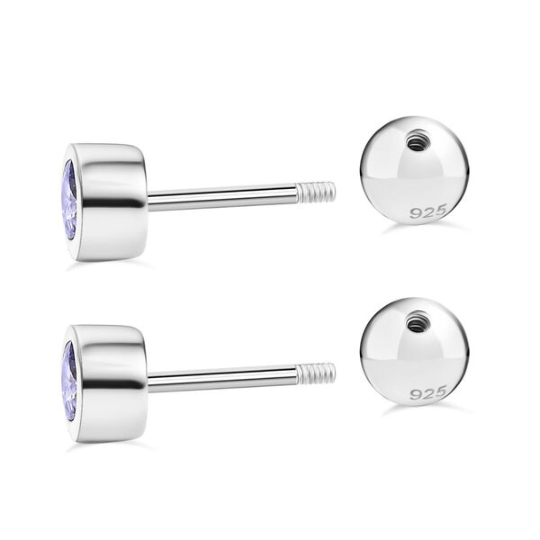 Tansanit Ohrringe, 925 Silber rhodiniert - 0,53 ct. image number 4