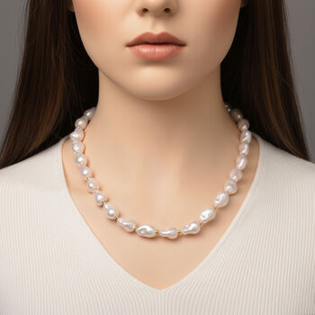 Rosa Muschelkernperle 50cm Halskette