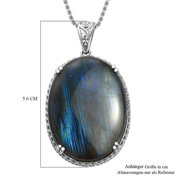 Labradorit Anh&auml;nger mit 50cm Kette - 73,23 ct. image number 6