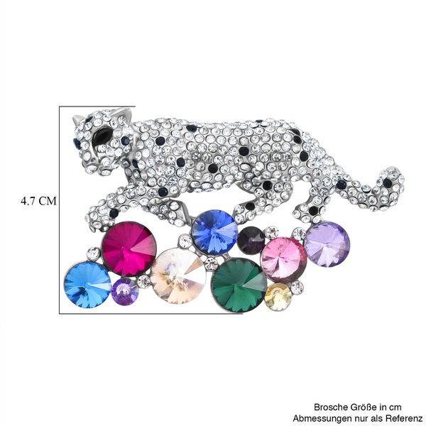 Mehrfarbige Kristall-Brosche, Leopard image number 6