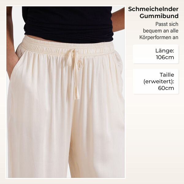 Locker geschnittene Damenhose mit Gummibund, Einheitsgr&ouml;&szlig;e, Beige image number 4