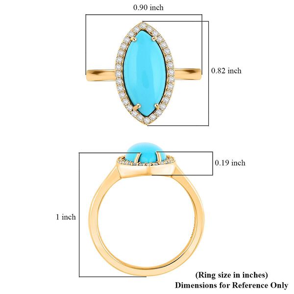 LUXORO AAA Sleeping Beauty T&uuml;rkis und Diamant Ring in 417 Gold - 3,55 ct. image number 5