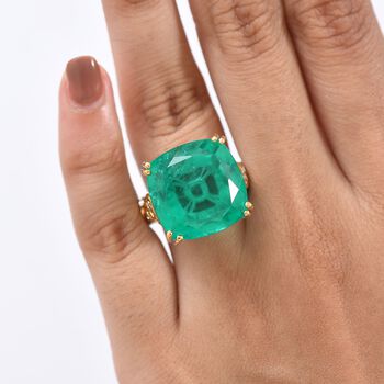 D'Joy Smaragd Triplett Quarz zweifarbiger Ring - 28,98 ct.