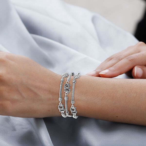 Royal Bali - Drachen Armband, 925 Silber, ca. 19 cm, ca. 34,55g image number 2