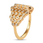 Diamant Bienenwaben Ring, 925 Silber Gelbgold Vermeil  ca. 0,50 ct image number 4