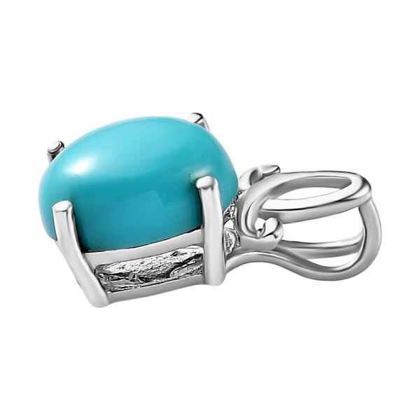 Amerikanischer, nat&uuml;rlicher Sleeping Beauty T&uuml;rkis Ring und Anh&auml;nger, 925 Silber platiniert ca. 1,31 ct image number 8