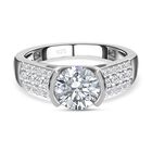 Schild Schliff Moissanit Ring 925 Silber rhodiniert (Größe 16.00) ca. 1,71 ct
