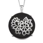 D'Joy Shungit Anhänger mit Kette, ca. 45 cm 925 Silber rhodiniert ca. 36,00 ct