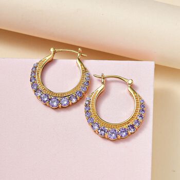 Amethyst Zirkonia Ohrringe, Nickelfreies Messing vergoldet