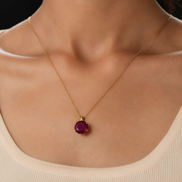 Afrikanischer Rubin-Anh&auml;nger, (Fissure gef&uuml;llt), 925 Silber vergoldet ca. 8,95 ct image number 2