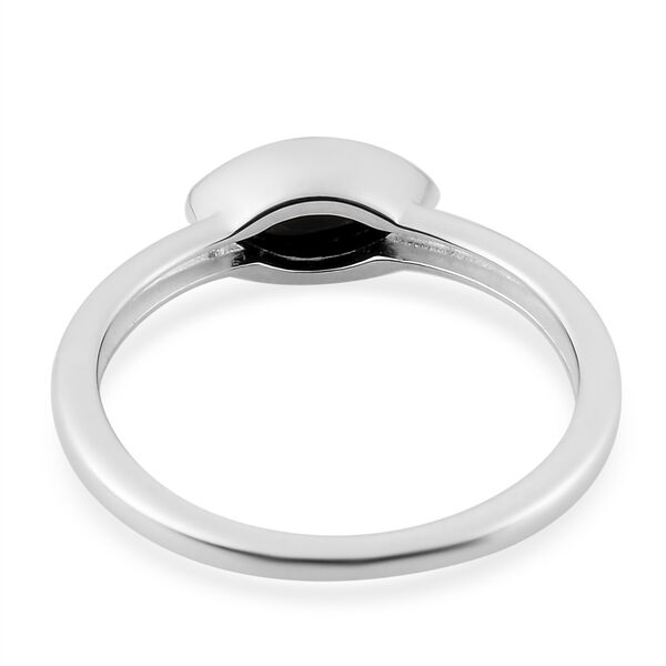 Schwarzer Spinell Solitär-Ring, 925 Silber  ca. 0,50 ct image number 6