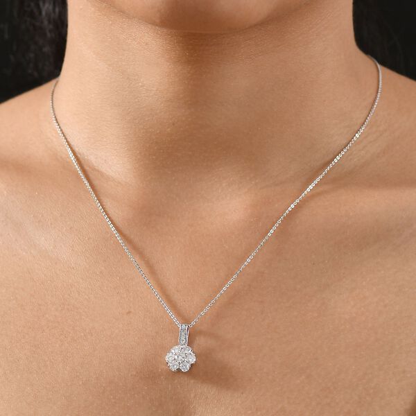 Moissanit Anhänger mit 50cm Kette, 925 Silber rhodiniert - 1,51 ct. image number 3