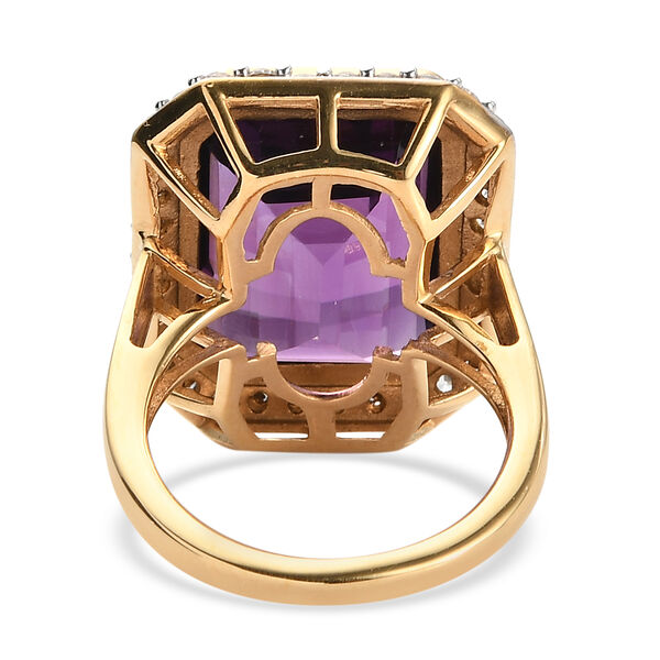Lusaka Amethyst und Zirkon Ring 925 Silber vergoldet  ca. 12,77 ct image number 6