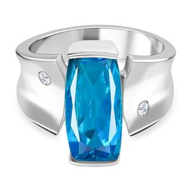 Karibik Quarz und Zirkon Ring - 6,09 ct.