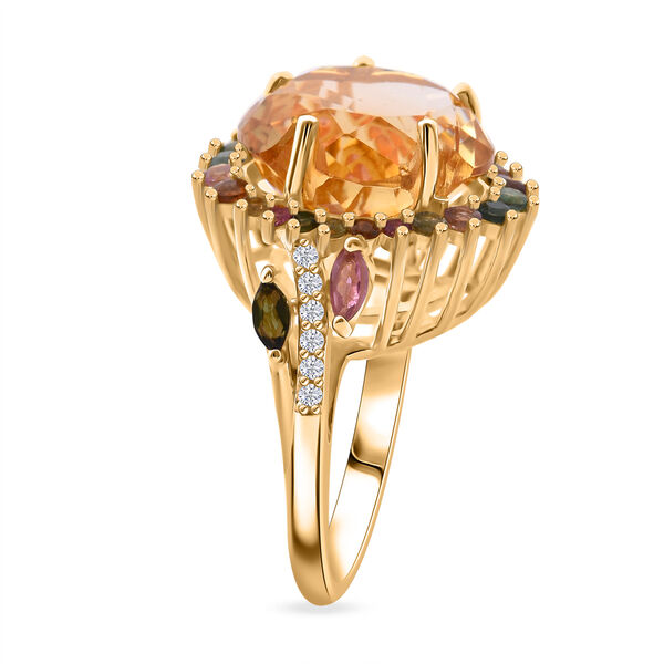 AA Citrin, Multi-Turmalin und Zirkon Ring - 11,84 ct. image number 4