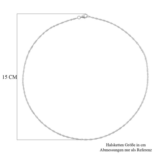 Singapur 925 Silber rhodiniert Kette ca. 45 cm image number 6