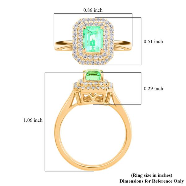 AAA Kolumbianischer Smaragd, Wei&szlig;er Diamant Ring 585 Gold (Gr&ouml;&szlig;e 17.00) ca. 1,65 ct image number 4